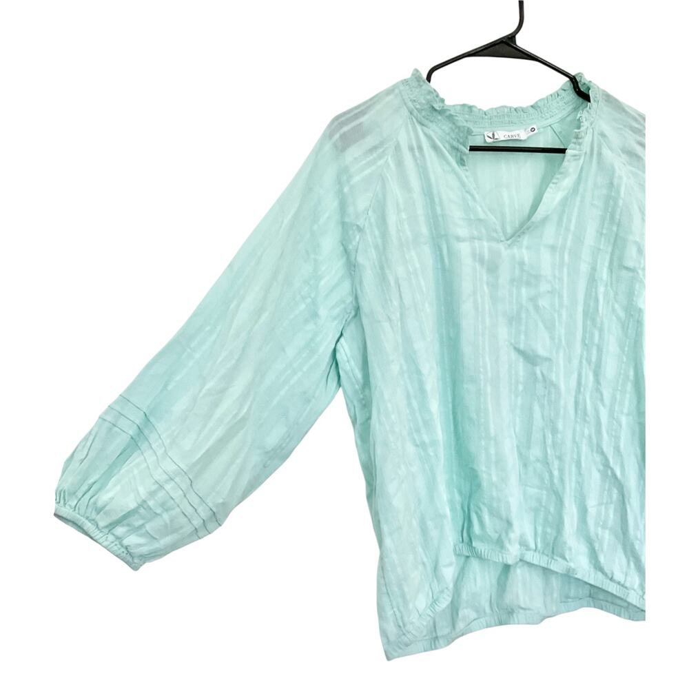 Carve Designs aqua lightweight summer blouse top shirt women’s NEW tags $78